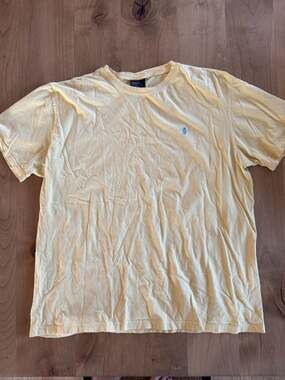 Vintage Polo Ralph Lauren Yellow Short Sleeve Jersey T-Shirt Size L